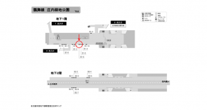 名古屋地下鉄/庄内緑地公園駅/鶴舞線№B1-6№6駅看板、位置図