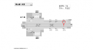名古屋地下鉄/伏見駅/東山線№B1-8№8駅看板、位置図