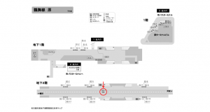 名古屋地下鉄/原駅/鶴舞線№BH-1№1駅看板、位置図