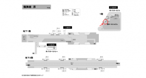 名古屋地下鉄/原駅/鶴舞線№FB-1№1駅看板、位置図