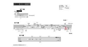 名古屋地下鉄/名古屋駅/桜通線№B2-9№9駅看板、位置図