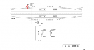 名鉄／扶桑駅／／№122駅看板、位置図
