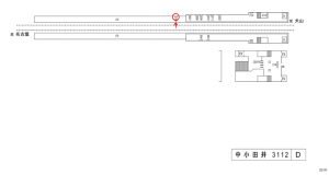 名鉄/中小田井駅//№109駅看板、位置図
