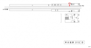 名鉄/中小田井駅//№212駅看板、位置図