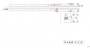 名鉄／中小田井駅／／№203駅看板、位置図