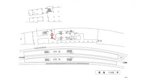 名鉄/鳴海駅//№204駅看板、位置図