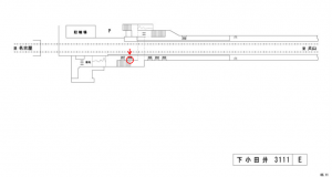 名鉄/下小田井駅//№206駅看板、位置図