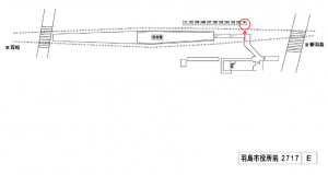 名鉄/羽島市役所前駅//№101駅看板、位置図