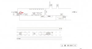 名鉄/上飯田駅//№212駅看板、位置図
