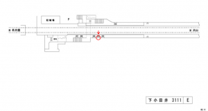 名鉄/下小田井駅//№204駅看板、位置図