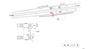 名鉄/岩倉駅//№118駅看板、位置図