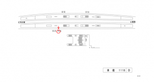 名鉄/本宿駅//№144駅看板、位置図