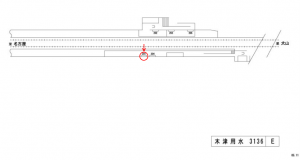 名鉄/木津用水駅//№201駅看板、位置図