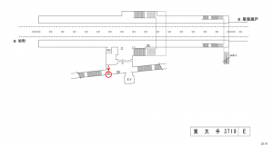 名鉄/東大手駅//№201駅看板、位置図
