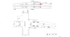 名鉄／金山駅／／№335駅看板、位置図