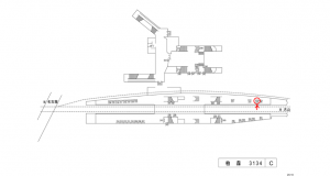 名鉄／柏森駅／／№225駅看板、位置図