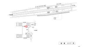 名鉄/岩倉駅//№214駅看板、位置図