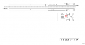 名鉄/中小田井駅//№215駅看板、位置図