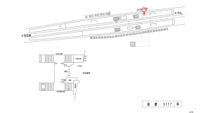 名鉄/岩倉駅//№147駅看板、位置図