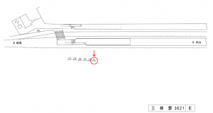 名鉄／三柿野駅／／№111駅看板、位置図