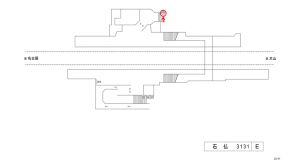 名鉄／石仏駅／／№203駅看板、位置図