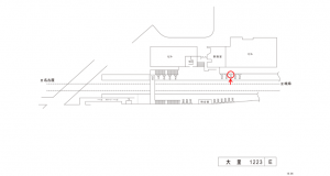 名鉄/大里駅//№217駅看板、位置図