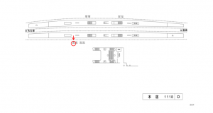 名鉄/本宿駅//№146駅看板、位置図