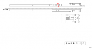 名鉄／中小田井駅／／№210駅看板、位置図
