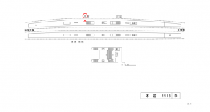 名鉄/本宿駅//№105駅看板、位置図