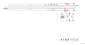 名鉄／中小田井駅／／№201駅看板、位置図