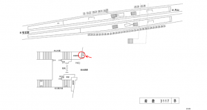 名鉄/岩倉駅//№302駅看板、位置図