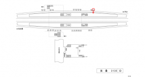 名鉄／扶桑駅／／№139駅看板、位置図