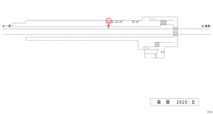 名鉄／萩原駅／／№206駅看板、位置図