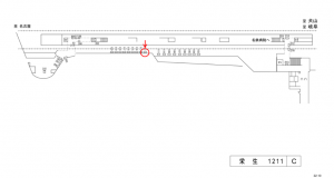 名鉄/栄生駅//№112駅看板、位置図
