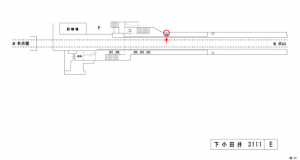 名鉄/下小田井駅//№210駅看板、位置図