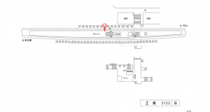 名鉄／江南駅／／№154駅看板、位置図