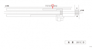 名鉄／佐屋駅／／№105駅看板、位置図