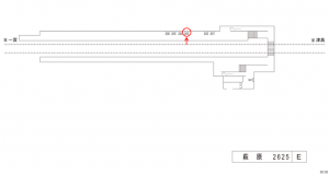 名鉄／萩原駅／／№203駅看板、位置図