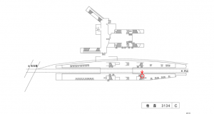 名鉄／柏森駅／／№227駅看板、位置図