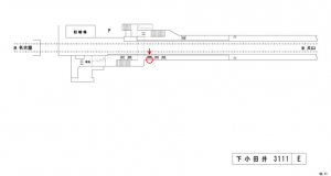 名鉄/下小田井駅//№205駅看板、位置図