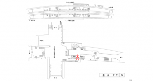 名鉄／金山駅／／№204駅看板、位置図