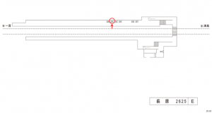 名鉄／萩原駅／／№205駅看板、位置図