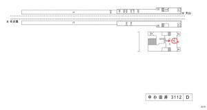 名鉄／中小田井駅／／№214駅看板、位置図