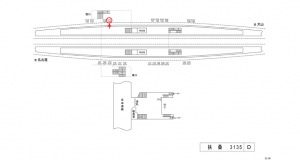 名鉄／扶桑駅／／№126駅看板、位置図