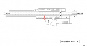 名鉄/守山自衛隊前駅//№208駅看板、位置図