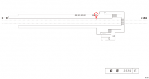 名鉄／萩原駅／／№201駅看板、位置図