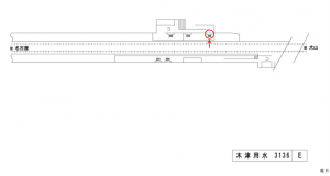 名鉄/木津用水駅//№205駅看板、位置図