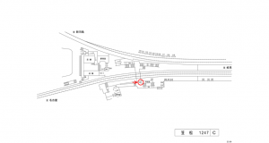 名鉄/笠松駅//№215駅看板、位置図