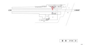 名鉄/旭前駅//№205駅看板、位置図