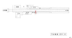 名鉄/下小田井駅//№203駅看板、位置図